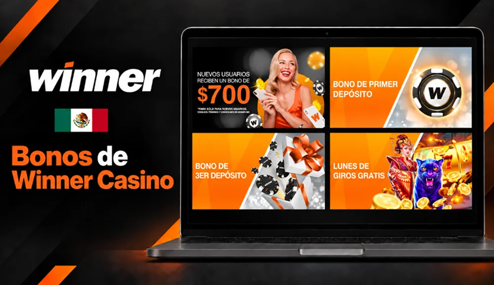 Panel de bonos de Winner Casino con promociones de depósito y giros gratis