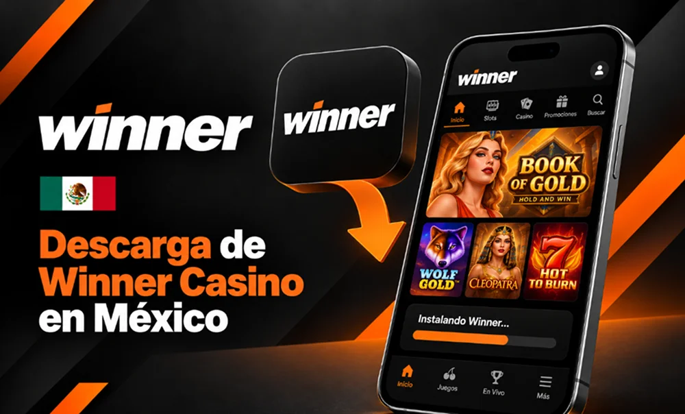 Descarga de la app de Winner Casino con catálogo de juegos en el móvil