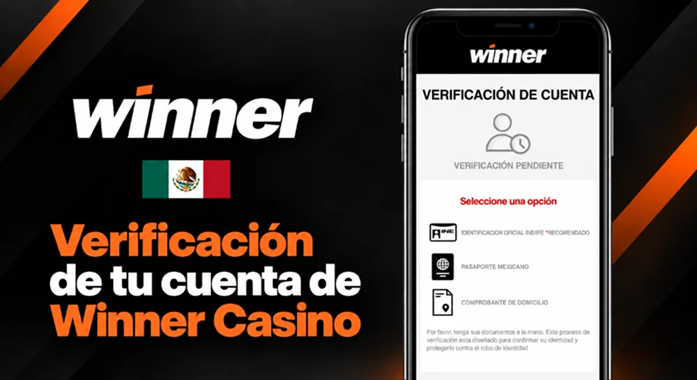 Pantalla de verificación necesaria para registrarse en Winner Casino
